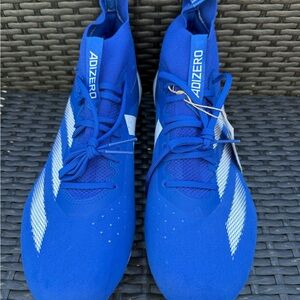 adidas Adizero Blue White Men's football Cleats US Size 15 Athletic Footwear